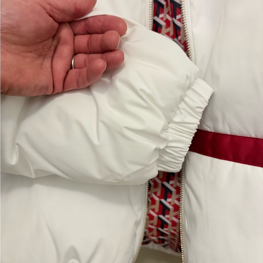 Tommy Hilfiger White Jacket with Red and Blue Stripes - Picture 11 of 16
